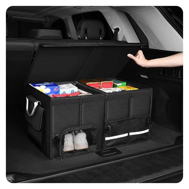 Universal Car Trunk Organizer Waterproof Foldable Storage Bag with 3 Compartments