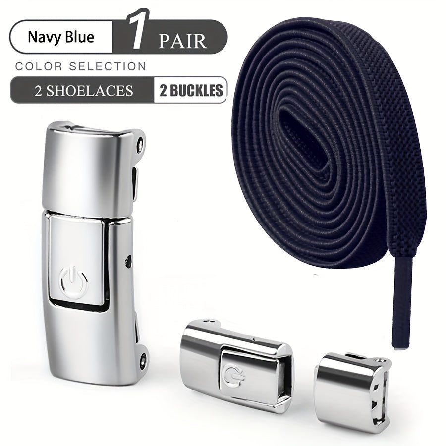 Unisex Stretch Rubber Shoe Laces Tieless Shoelaces With Buckle