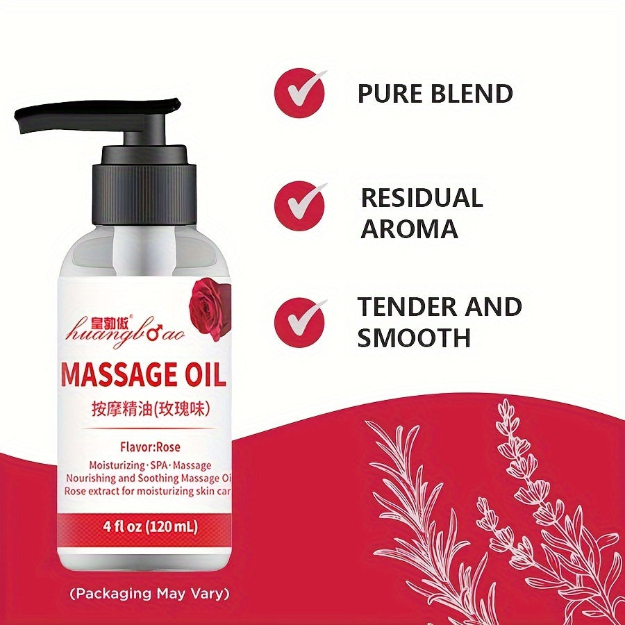 Sensual Rose Massage Oil for Couples Full Body Moisturizing Alcohol-Free