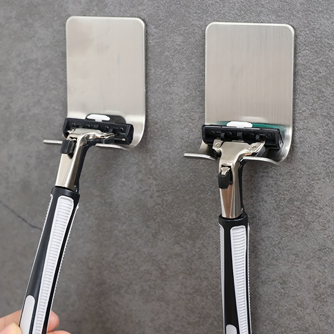 Soporte para maquinillas de afeitar de acero inoxidable para pared, organizador de ganchos sin costuras para baño