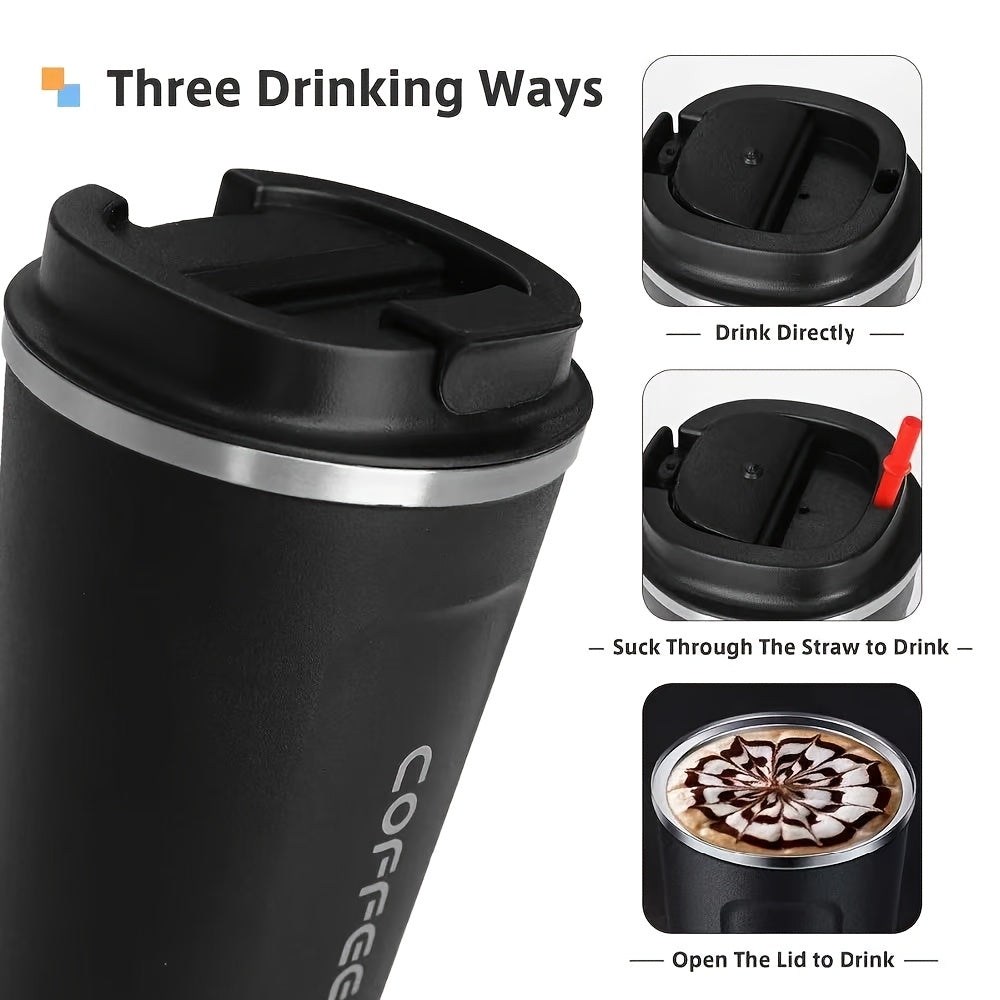 Stainless Steel Travel Mug 380ml Leakproof Reusable Tumbler for Hot Drinks