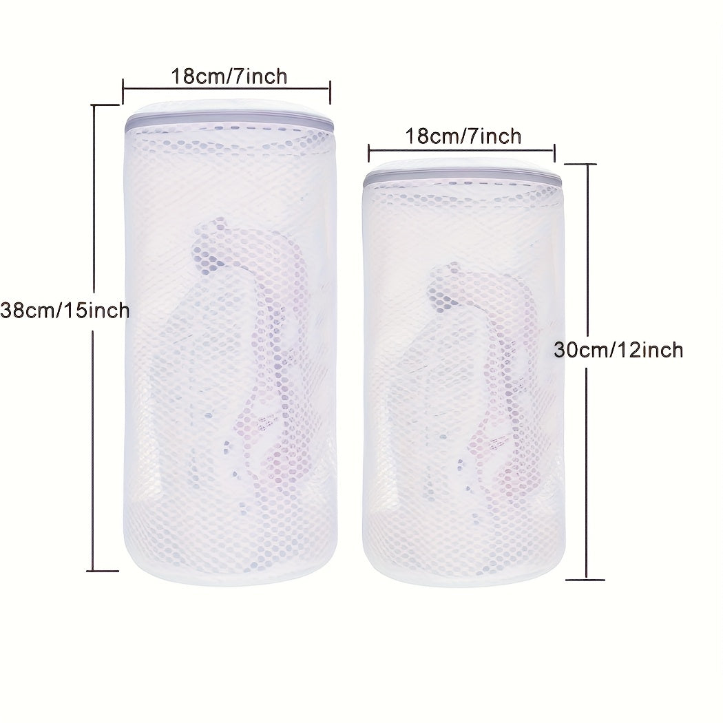 Bolsas de lavado para zapatos de tela tejida de dos piezas con cremallera para zapatillas y zapatos 17.78x38.1 cm