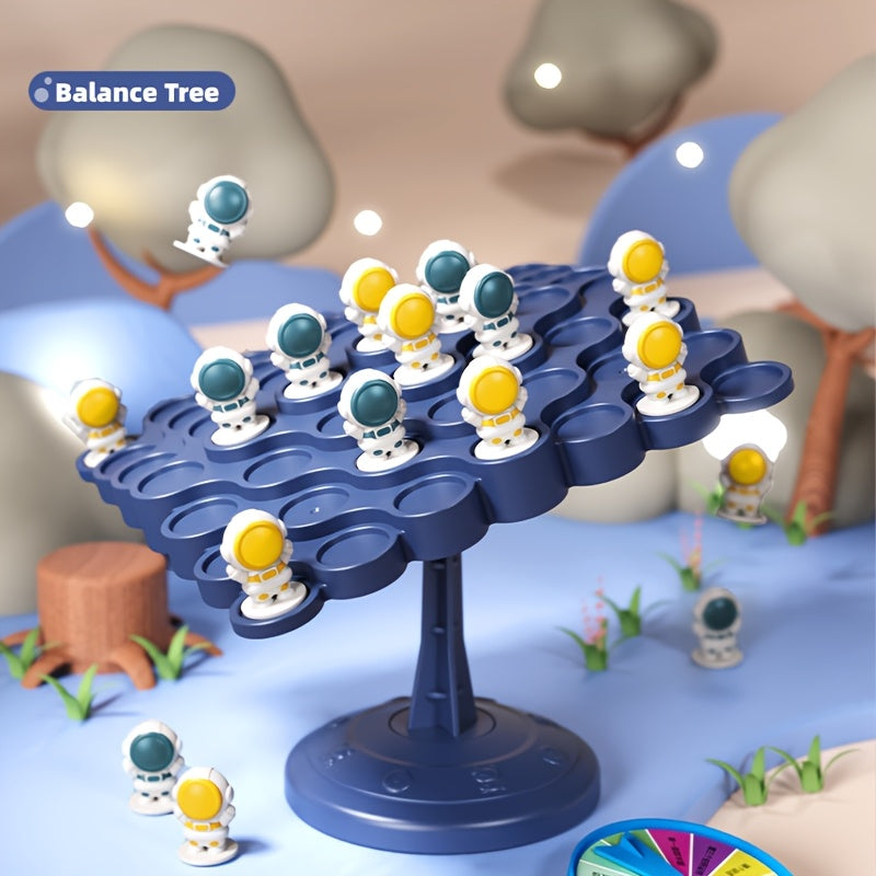 Astronaut Balance Tree Board Game for Kids Ages 3+ with 12 Colorful Spaceman Figures and Multi-Level Challenges