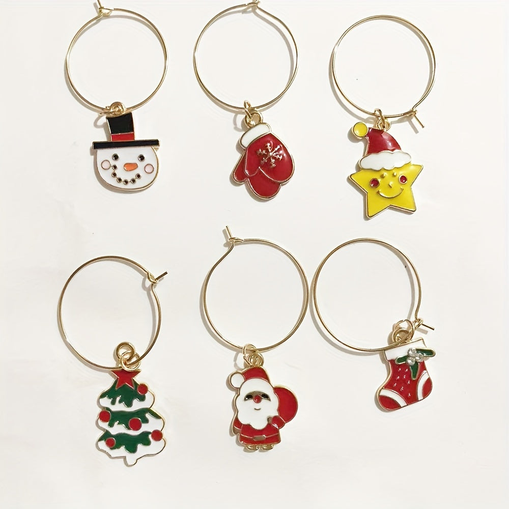 Set of 6 or 12 Christmas Wine Glasses for Banquet Parties