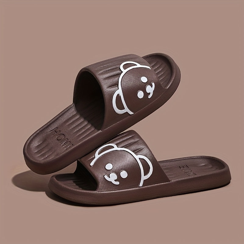 Women’s Eva Bear Design Slippers Non-Slip Indoor Outdoor Shoes Pink White