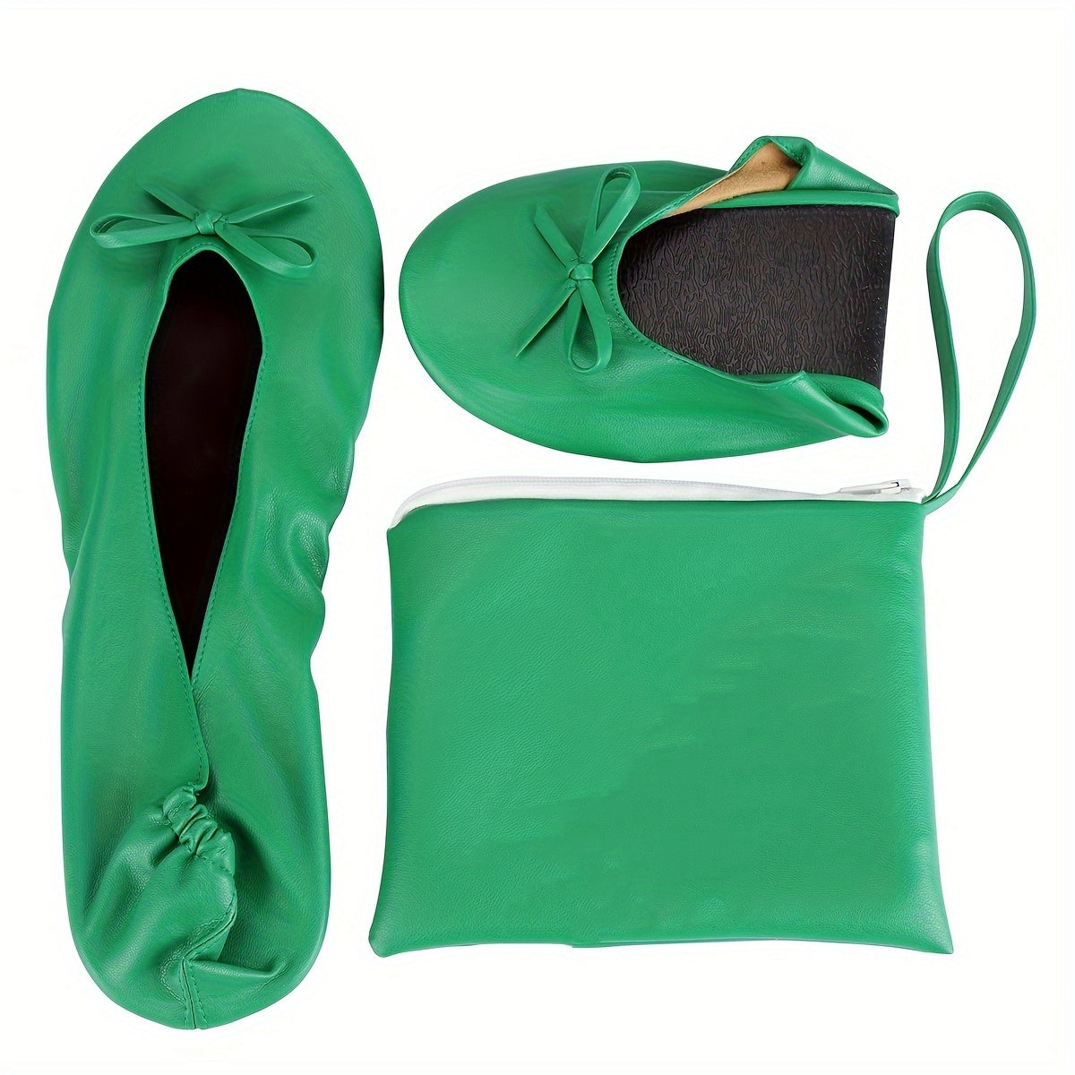 Женские складные балетки комфорт, складывающиеся, черные, размер 7