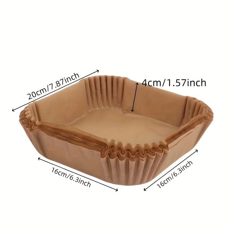 100 Pieces Non-Stick Square Air Fryer Liners for Baking Reheating Oven Kitchen