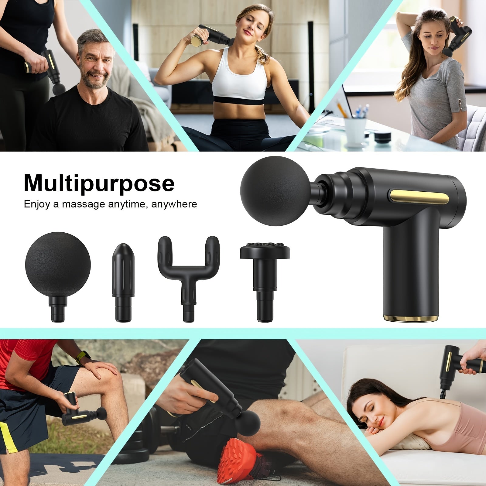 Handheld Rechargeable Muscle Massage Gun for Neck Back Deep Tissue Therapy
