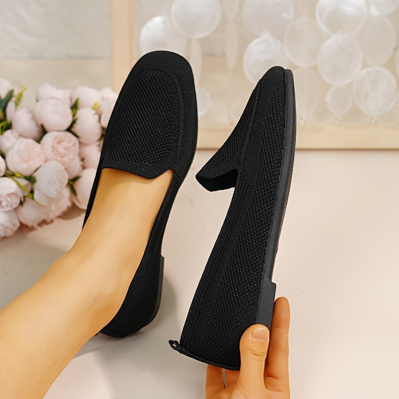 Women's Mesh Slip-On Shoes Casual Flat Rubber Sole Breathable Fabric