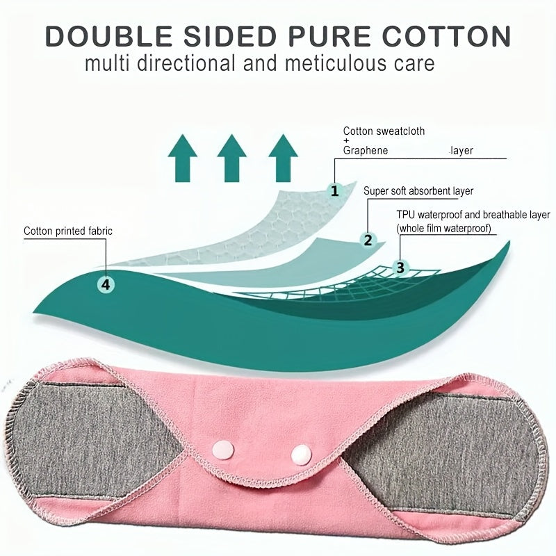 10 Reusable Menstrual Pads for Women and Elderly Leakproof Breathable Double-Sided Colorful Stripes Set of 10