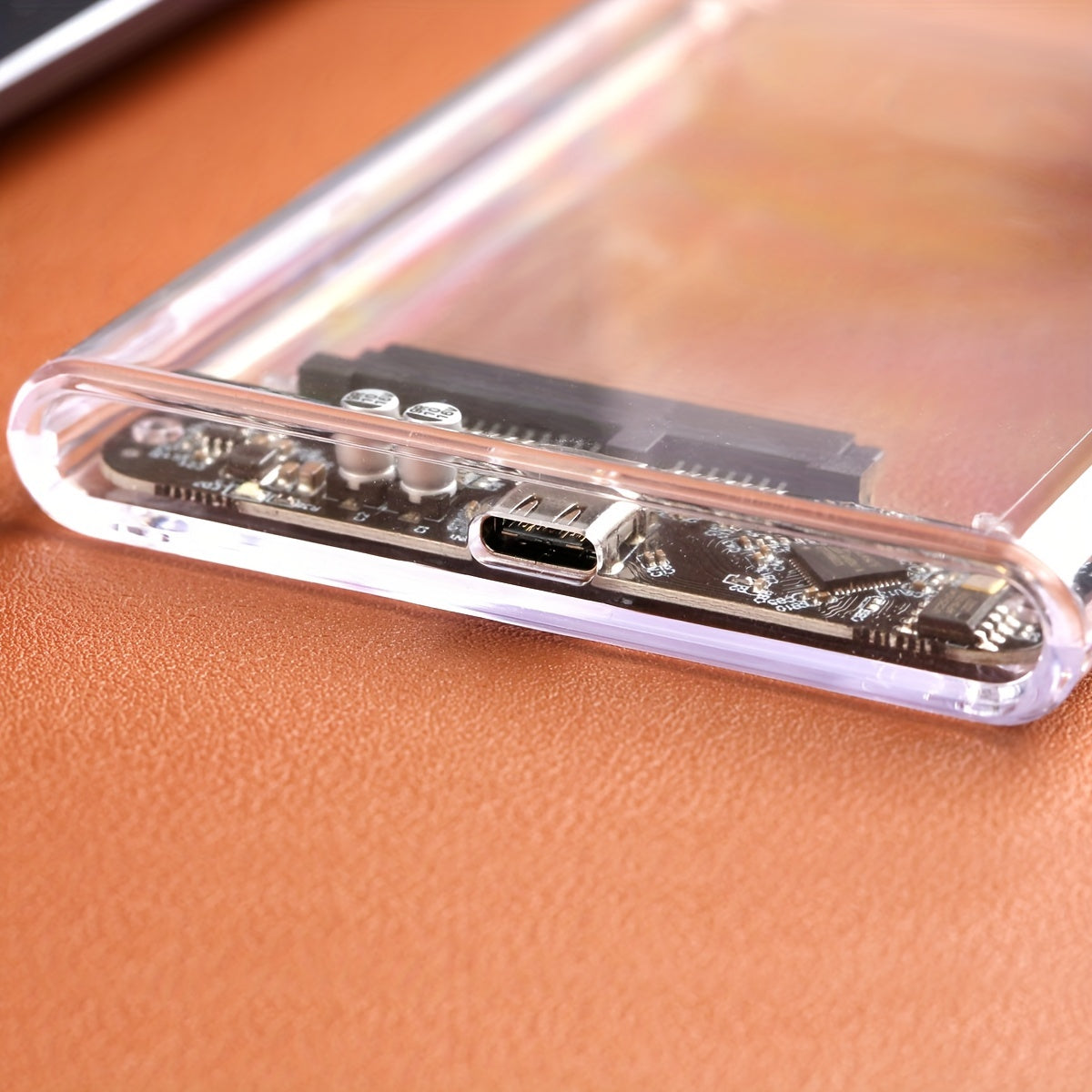 2.5-Inch SATA SSD Hard Drive Enclosure USB 3.1 Type-C Transparent Case