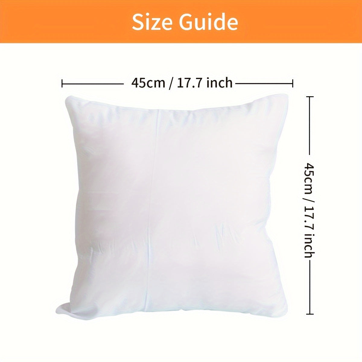 White Polyester Fabric Square Pillow Insert Filled with Soft Fluffy 3D Fiber for Home Decor