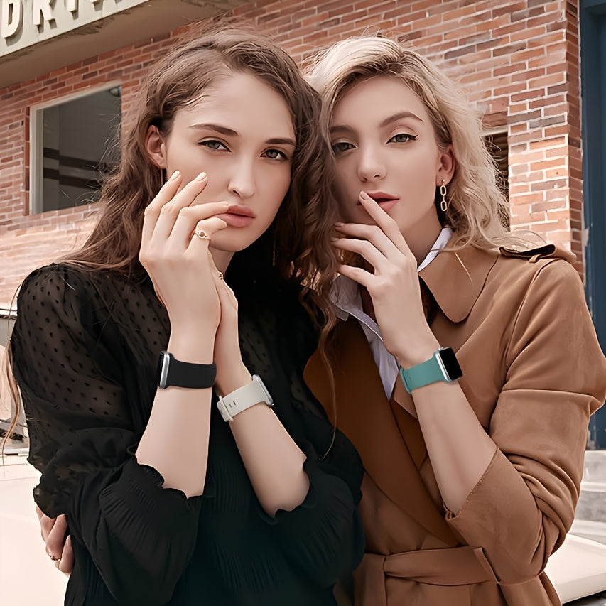 Waterproof Silicone Sport Watch Band with Floral Design for Apple Watch 38mm-49mm