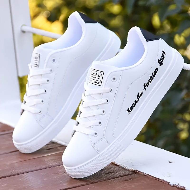 Men's Low Top Letter Print Skateboarding Sneakers for Casual Sports and Daily Wear