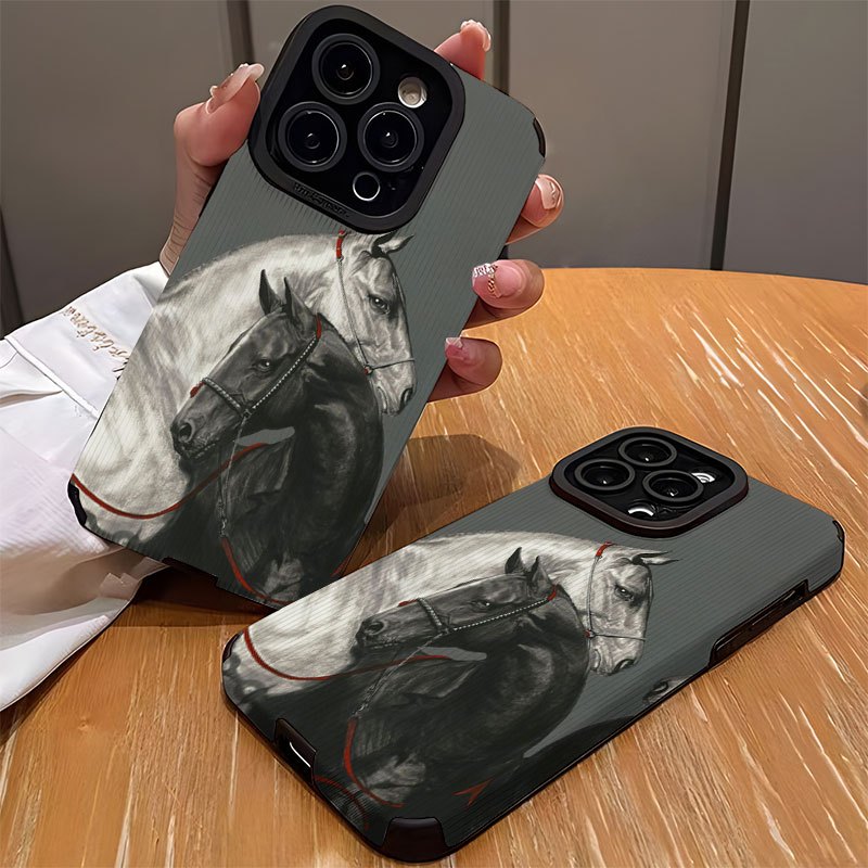 Personalized Horse Design Phone Case for iPhone Shock and Dirt Resistant TPU