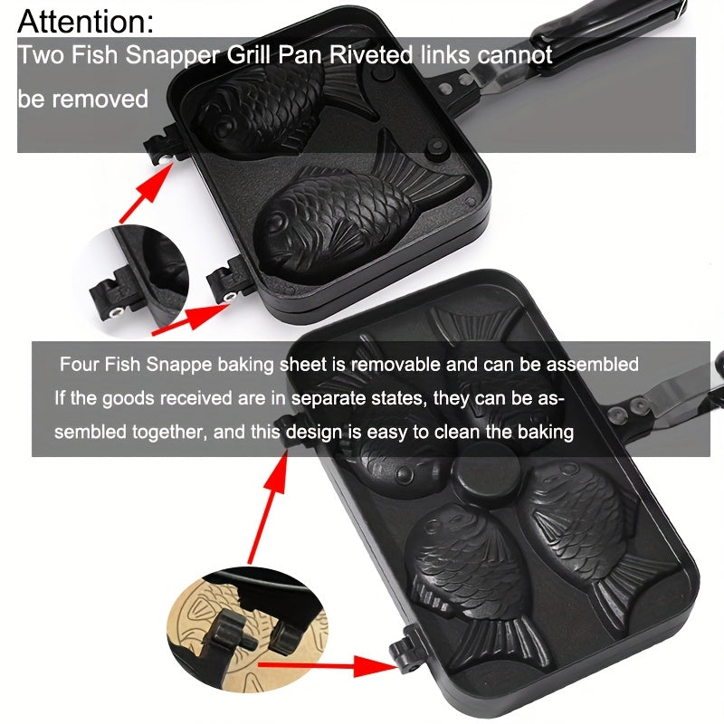 Форма для выпечки торта в форме рыбы из алюминиевого сплава с антипригарным покрытием Тайяки вафли