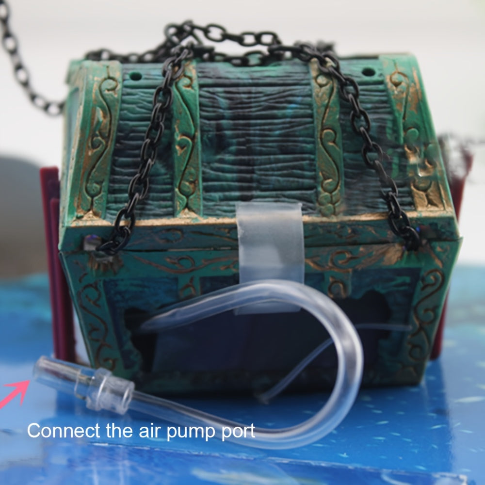 Aquarium Decoration Treasure Hunter Action Figure with Bubble Effect Plastic Resin Fish Tank Ornament