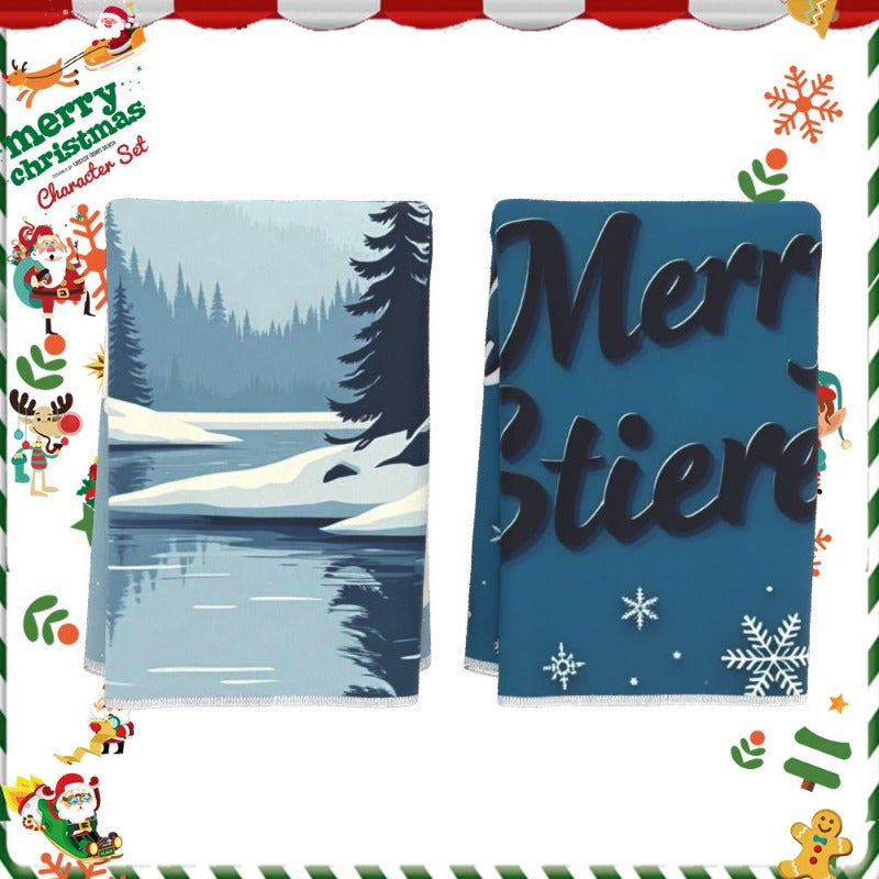 Kitchen Towels Set of 2, 18x66 cm, Christmas Winter Design