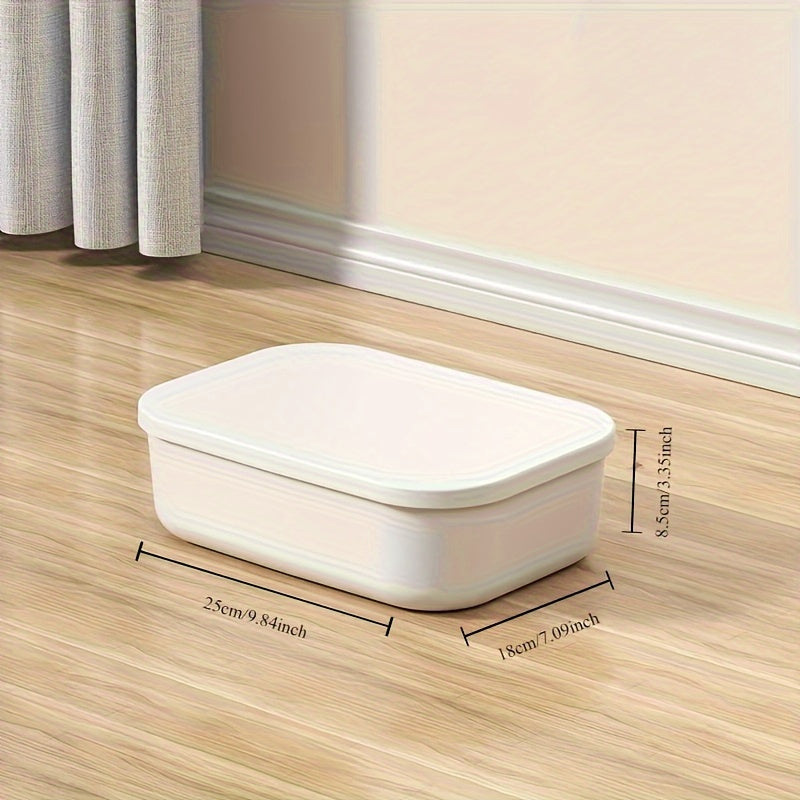 White Multi-Functional Storage Box with Lid for Clothing Toys and Snacks
