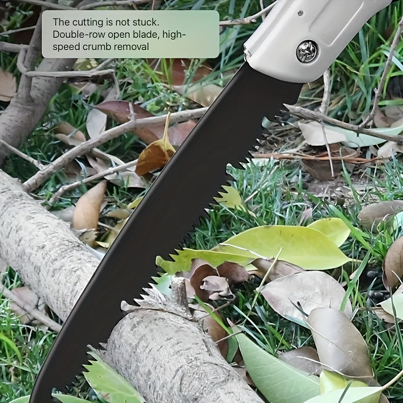 Sierra de mano plegable con hoja de acero aleado y mango ergonómico para jardinería y poda