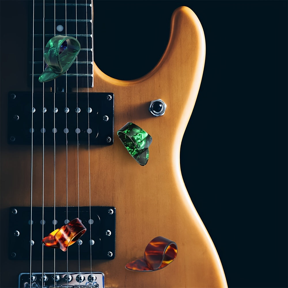 4pcs Guitar Finger Picks for Ukulele Electric Guitar ABS Mixed Color