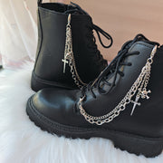 Unisex Gothic Leather Motorcycle Boot Chain Detachable Shoe Decoration