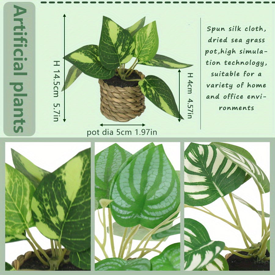 Artificial Green Grass Rope Pot for Home and Office Decor