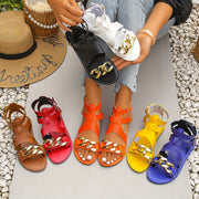 Women High Top Roman Sandals Open Toe Buckle Casual Summer Shoes