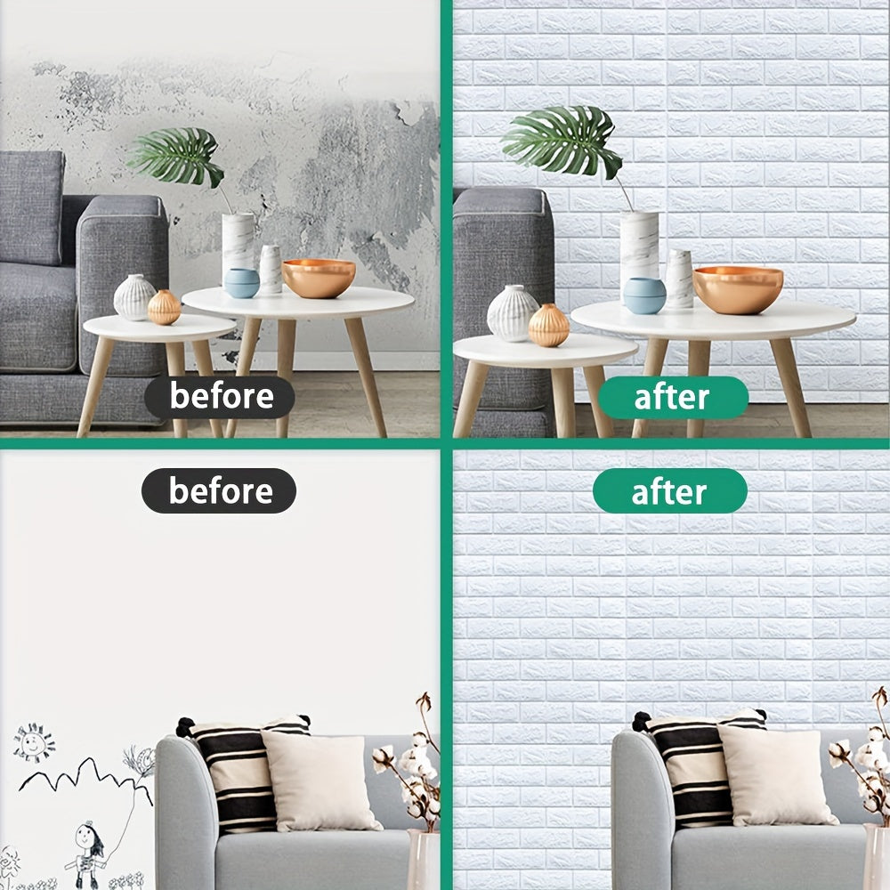 Водонепроницаемые самоклеящиеся обои с 3D-узором кирпича, легко наносятся для ремонта дома и декора спальни.