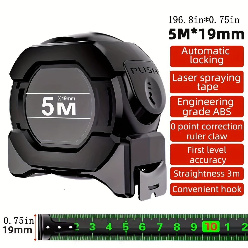 High Precision Carbon Steel Measuring Tape with Self-Locking Fluorescent Ruler 5/7.5/10m Automatic Locking