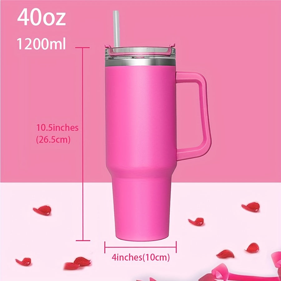 40oz Stainless Steel Tumbler with Handle and Straw BPA-Free for Travel Home Office