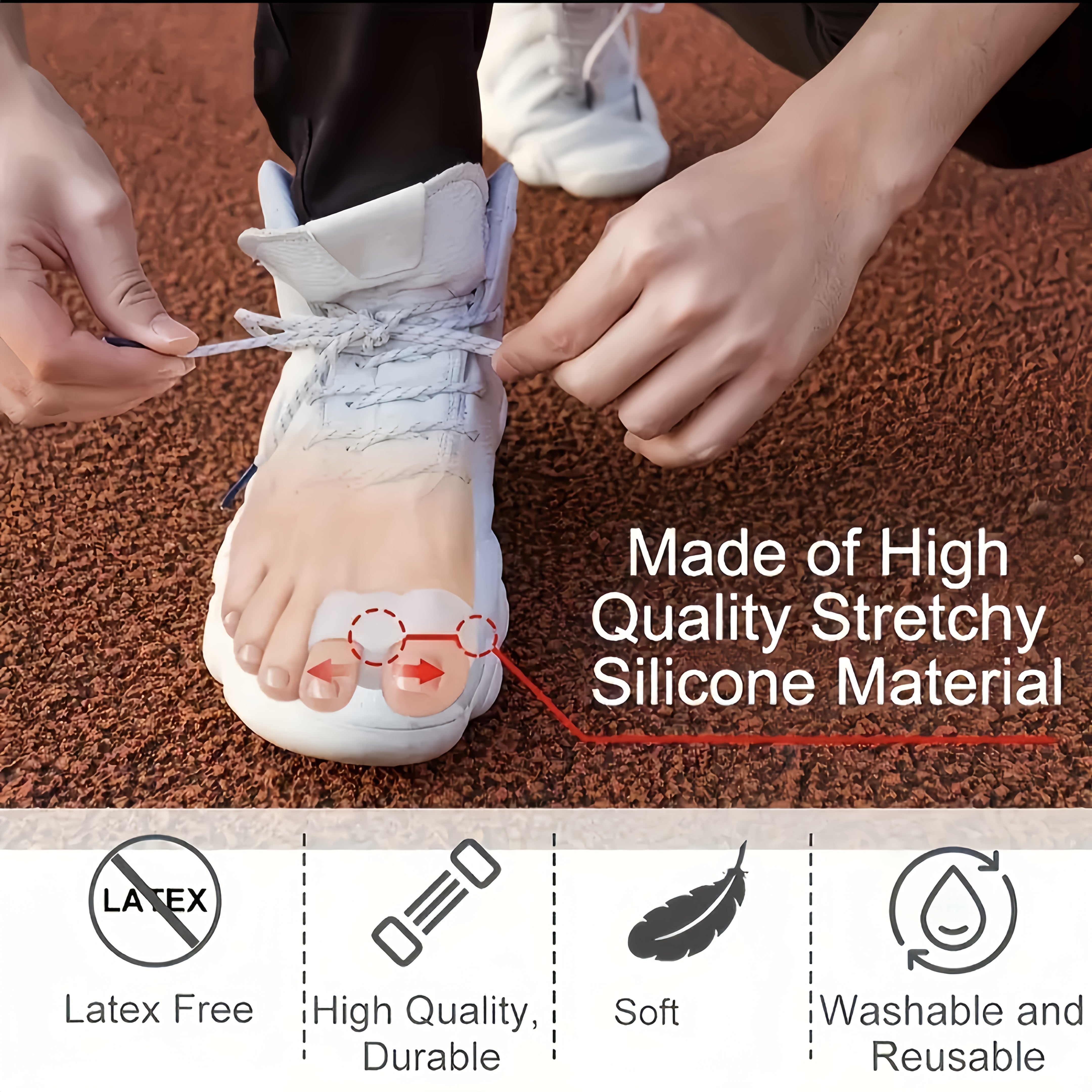 Unisex Soft Flexible Toe Separator for Bunion and Hammertoe Relief