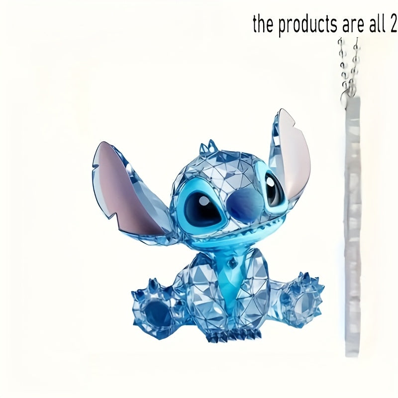 Children Car Decoration 2D Flat Disney Stitch Cute Novelty Accessory