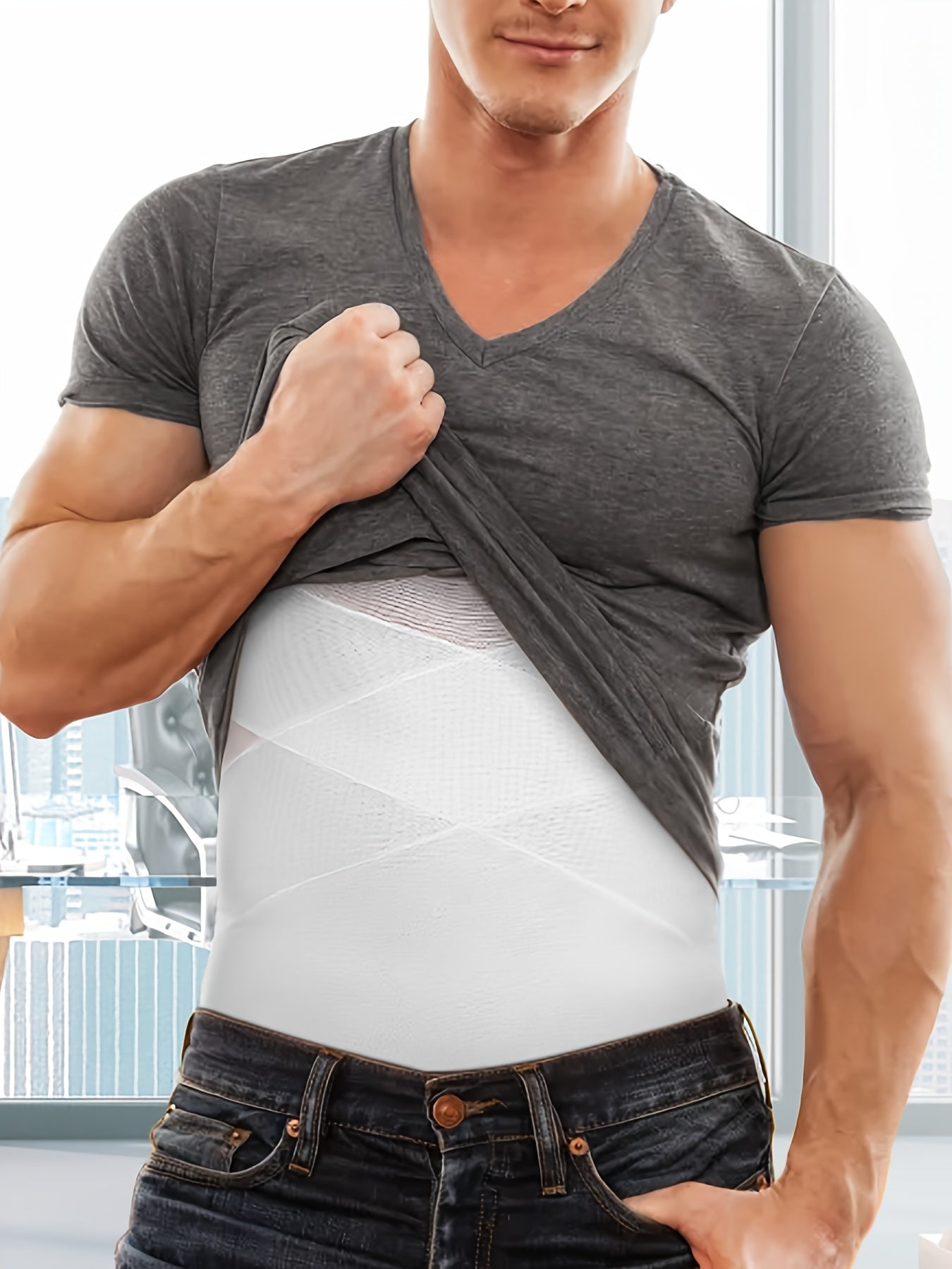 Men's Compression Tank Top Tummy Control Sleeveless Body Shaper Nylon Spandex