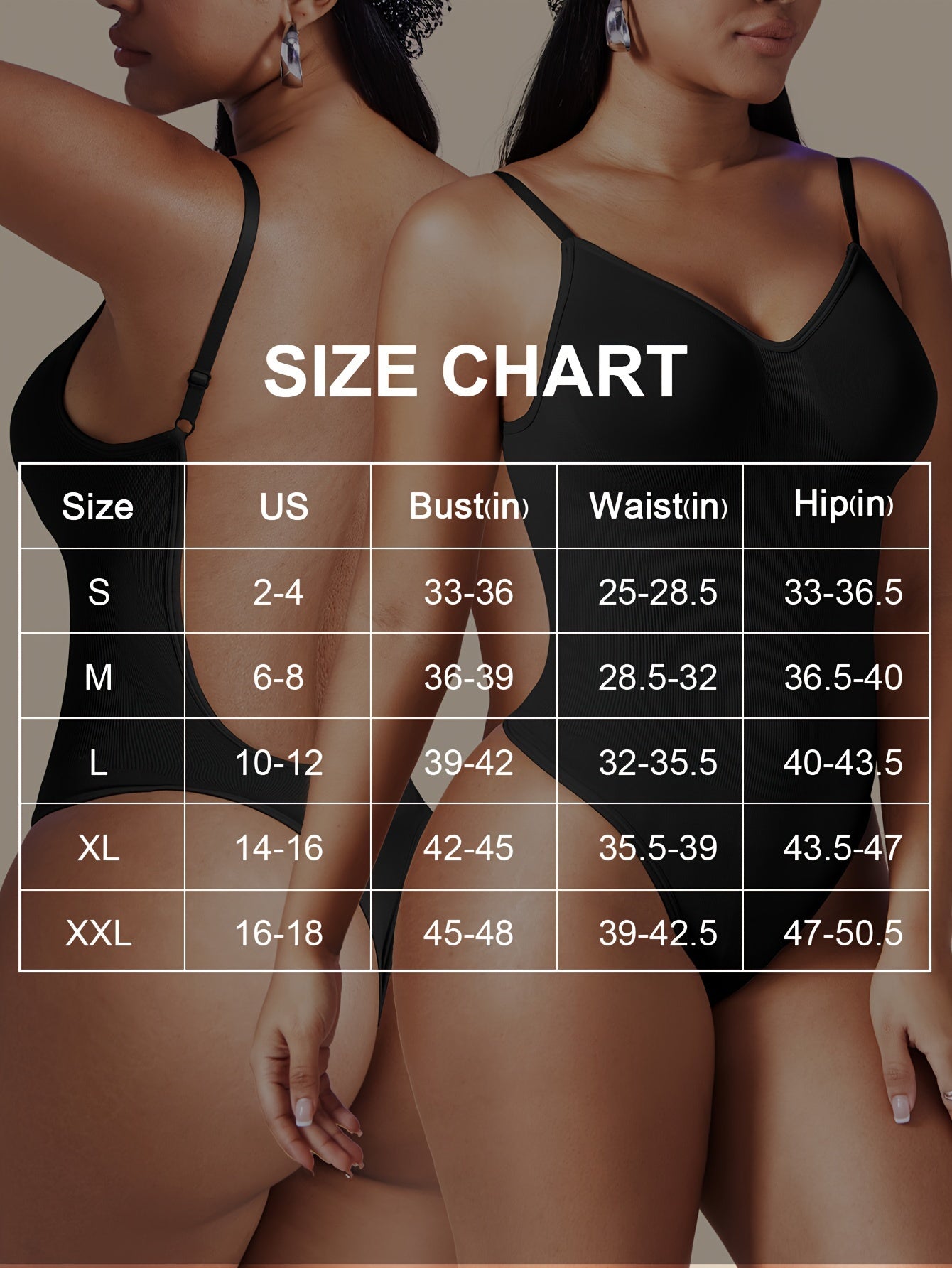 Ayollar uchun Luviee orqasi ochiq bodysuit, past qo'llab-quvvatlash, bir rangda, qo'l bilan yuvish yoki quruq tozalash.