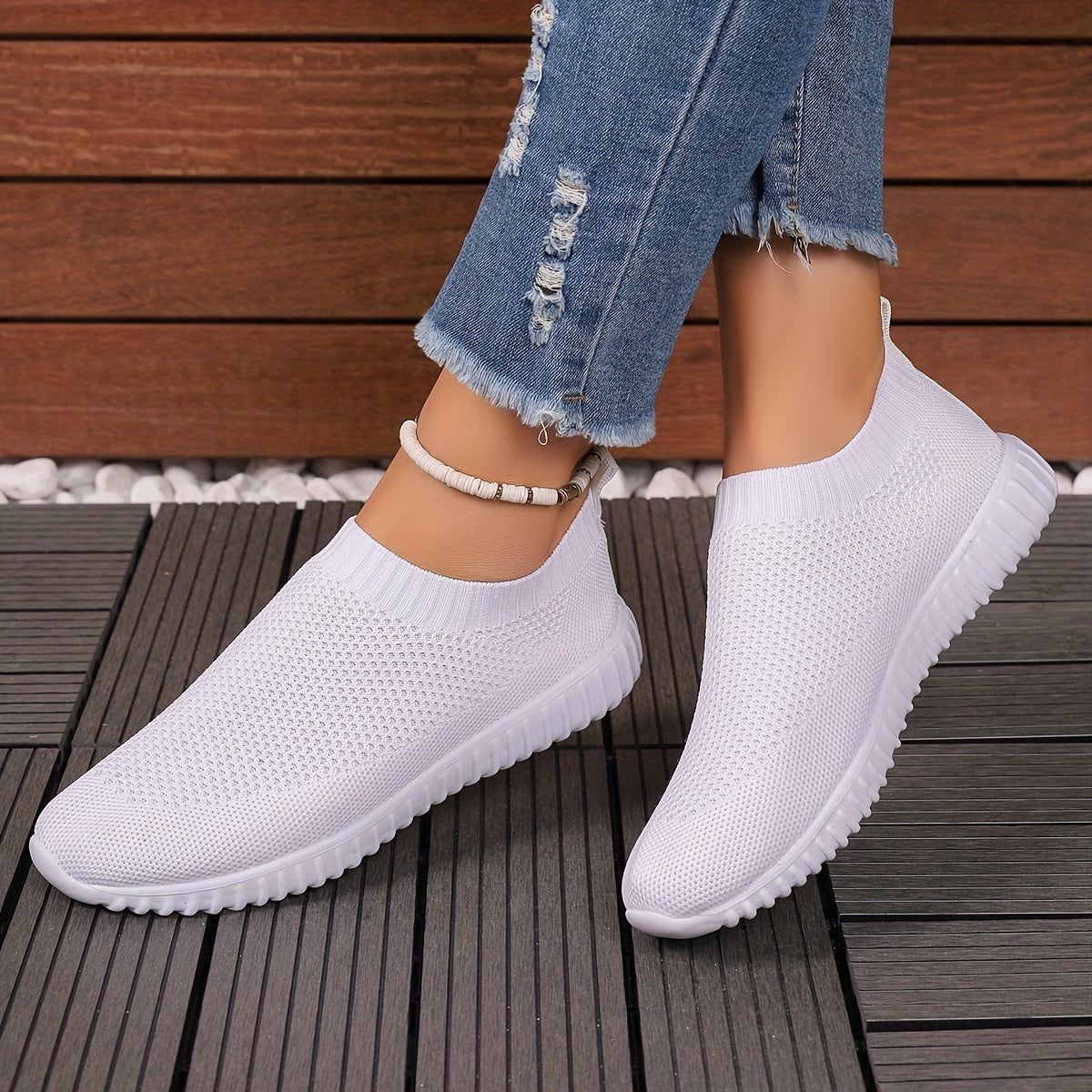 Women's Slip-On Sneakers Lightweight Breathable Casual Shoes All-Season