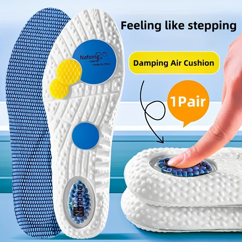 Unisex Soft Fabric Sports Insoles Breathable Shock Absorbing Cushions