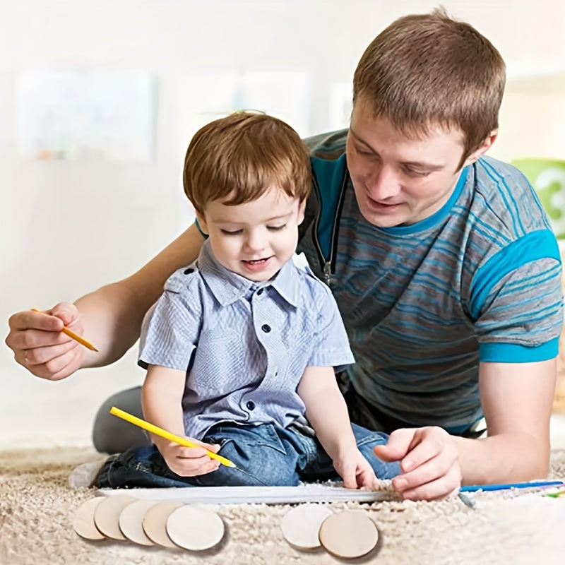 Wooden Craft Circles 2cm for DIY Painting Hanging Decorations Pack of 100