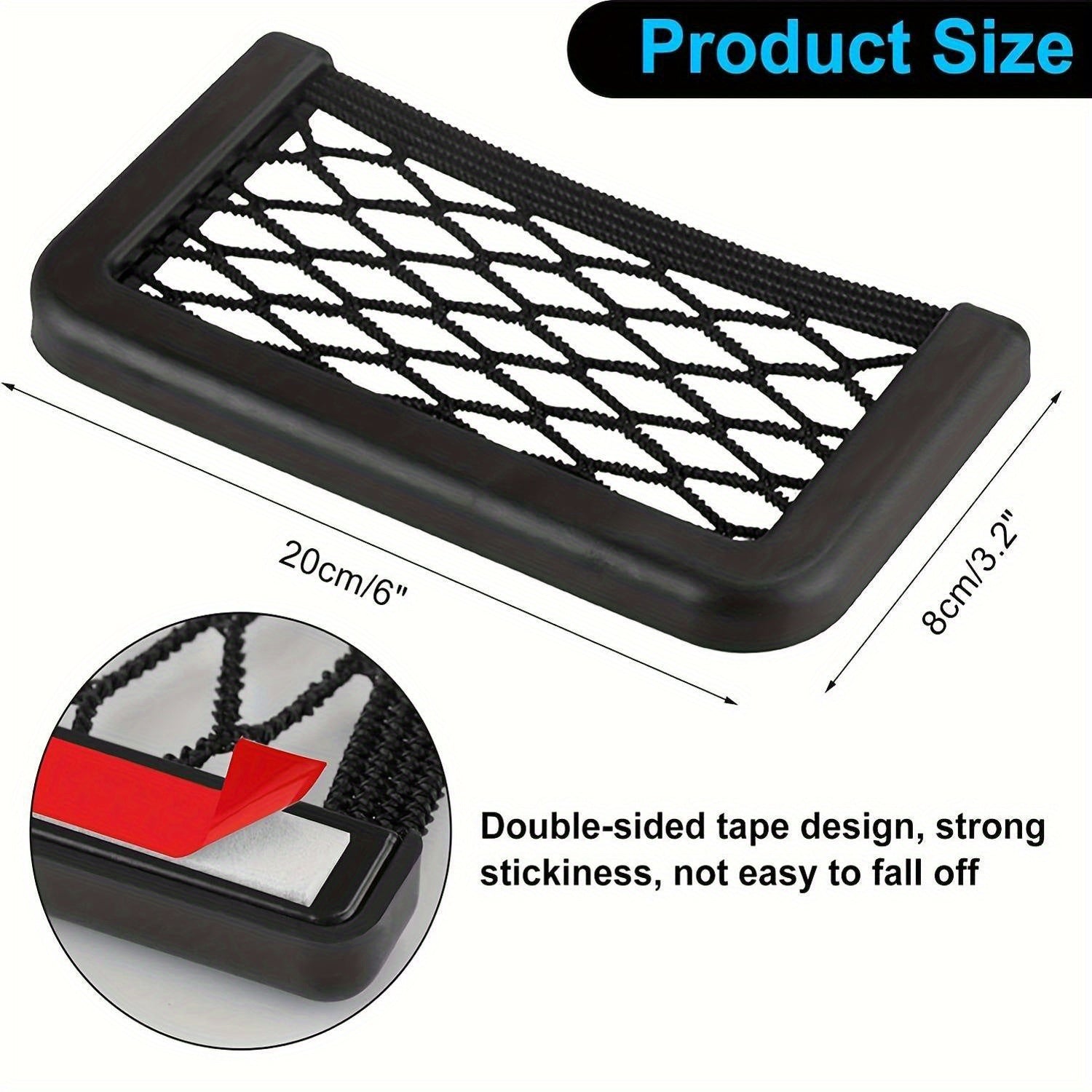 Organizador de red de almacenamiento lateral para asientos de coche para bolsos, teléfonos y accesorios