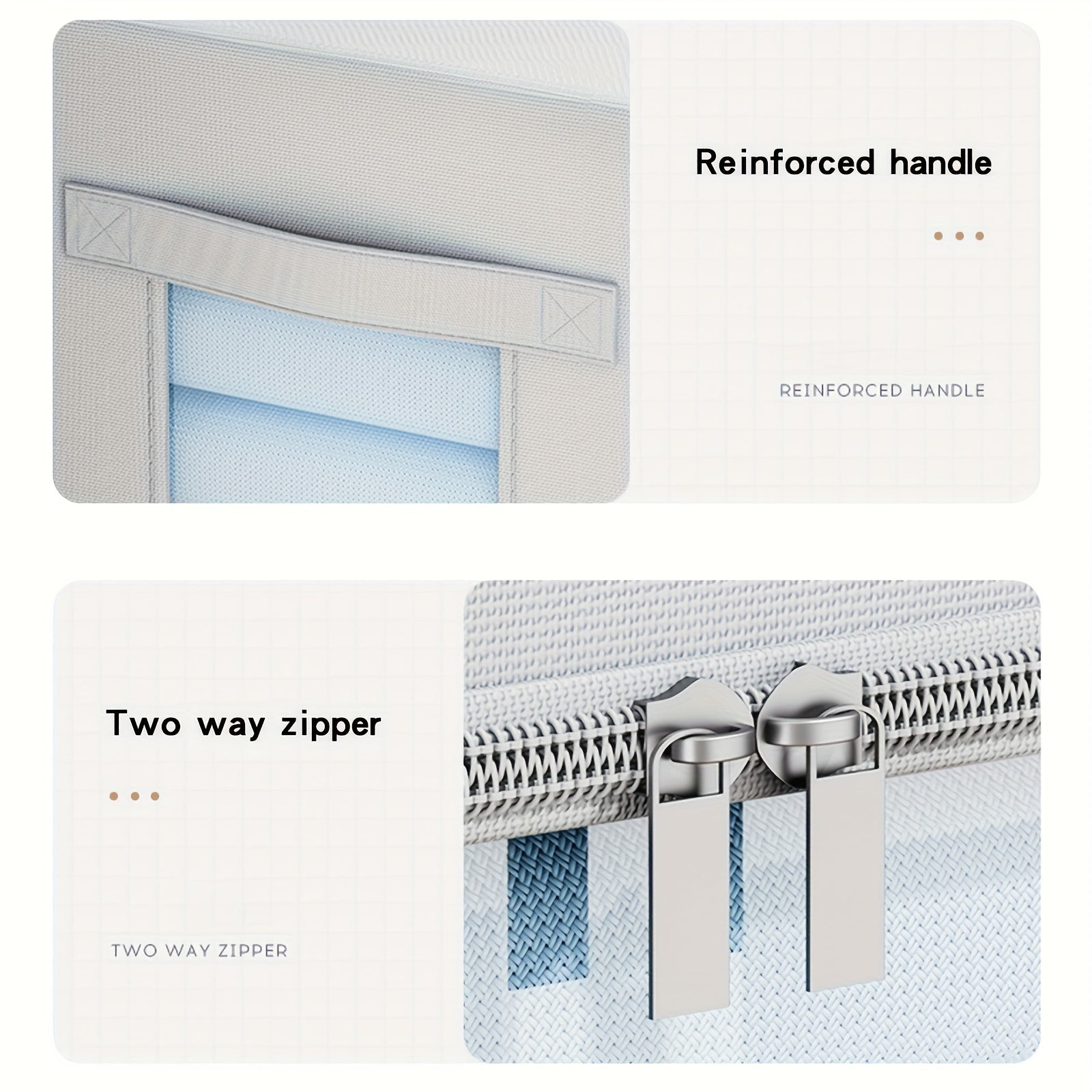 Oxford Fabric Storage Box with Visible Windows Zipper Large Capacity for Clothes and Blankets