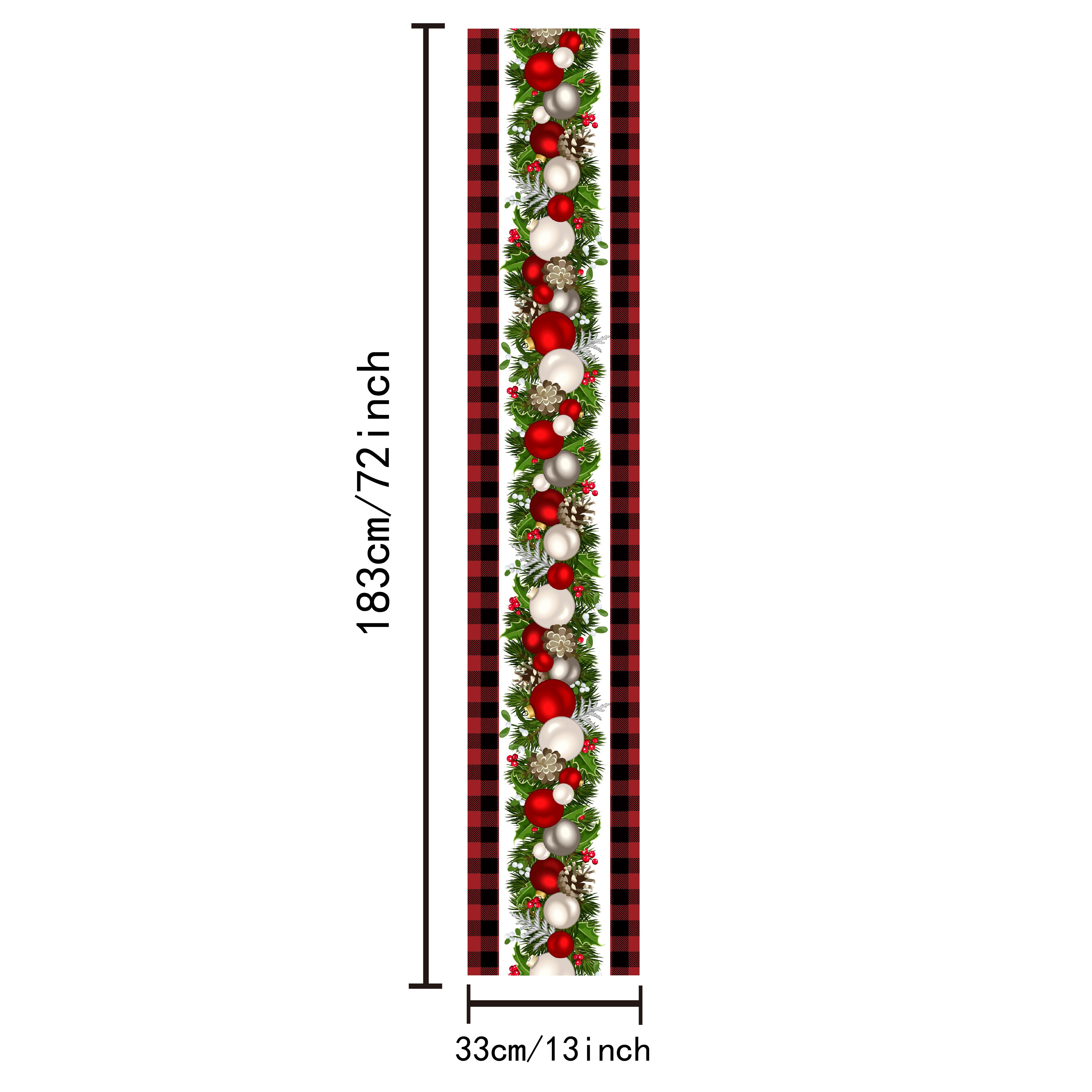 Полиэстеровая скатерть для стола "С Рождеством" в красно-черной клетке для праздничного декора и подарков.