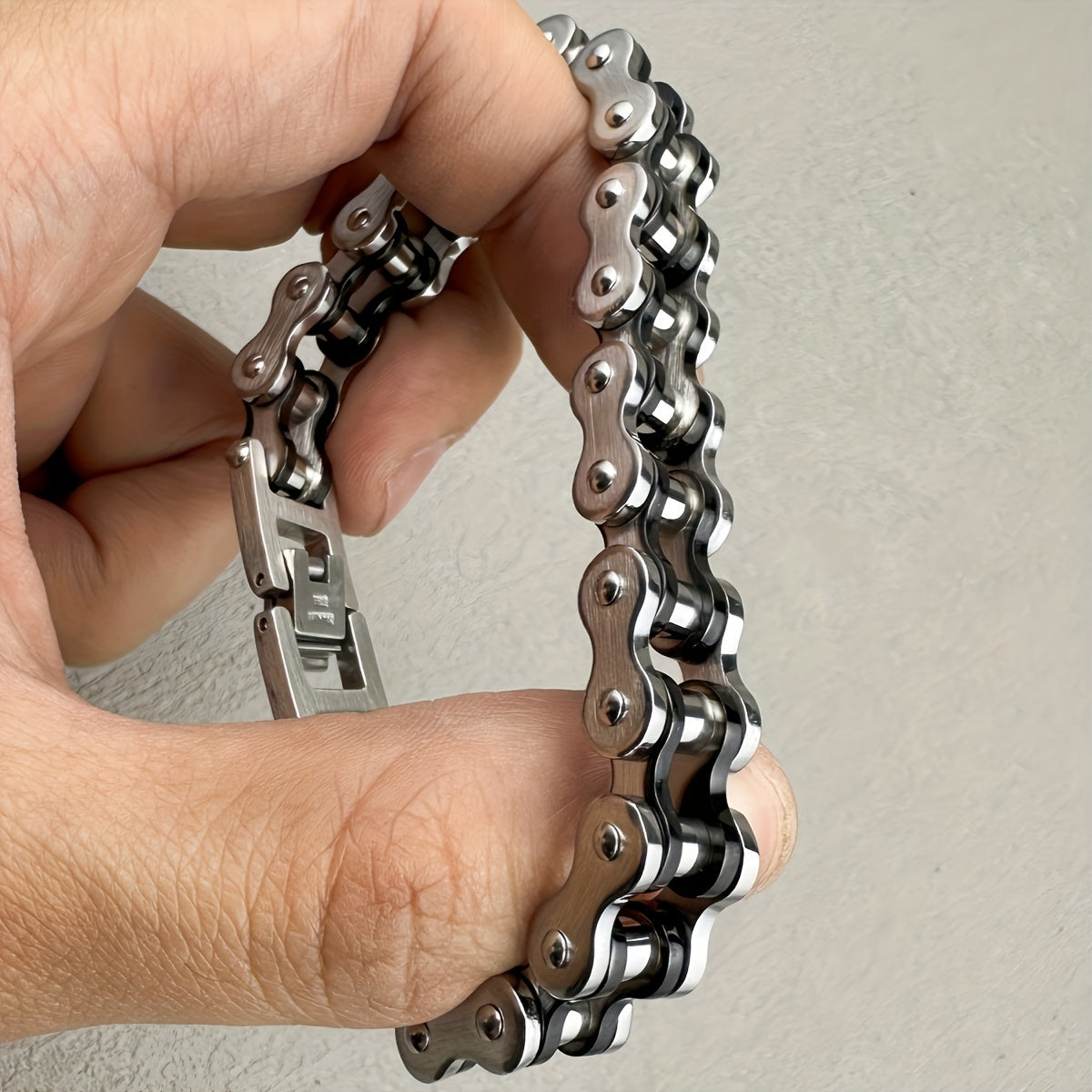 Stainless Steel Punk Rock Men Bracelet with Link Chain Jewelry