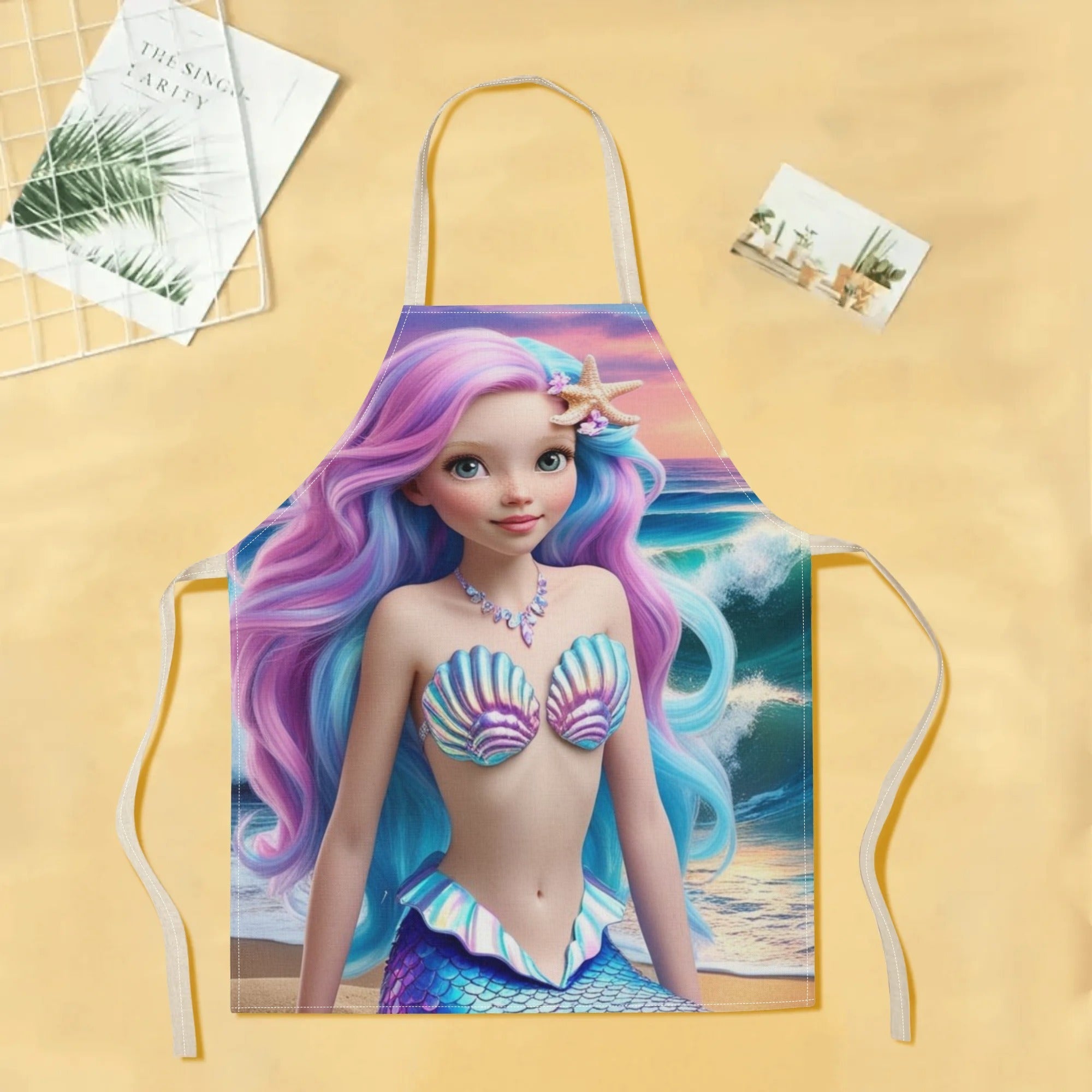 Waterproof Mermaid Apron for Kitchen Cooking Restaurant Hotel Use