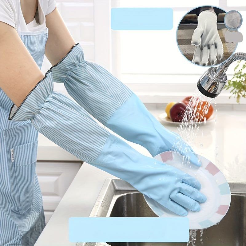 Thermal Waterproof Kitchen Gloves with Velvet Lining Non-Slip for Housework