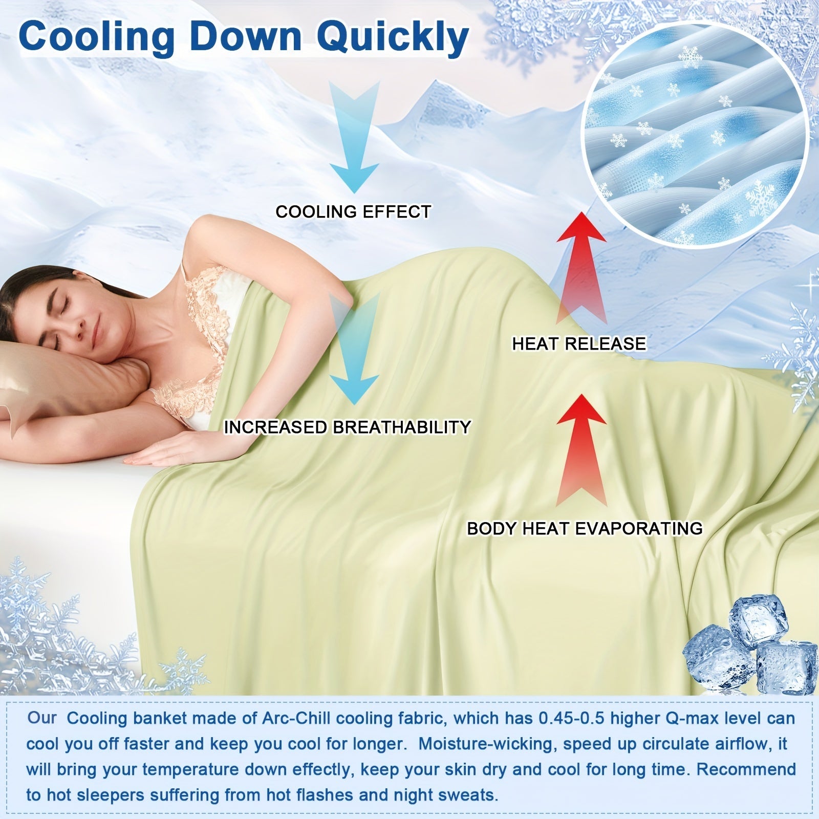 Cooling Blanket Lightweight Breathable Gray for Hot Sleepers Home Office Travel