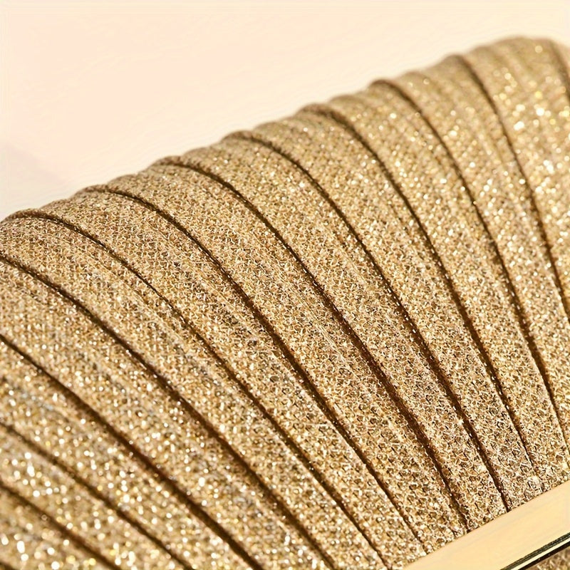 Glitter Envelope Clutch Bag for Weddings and Evening Events Black Gold Silver