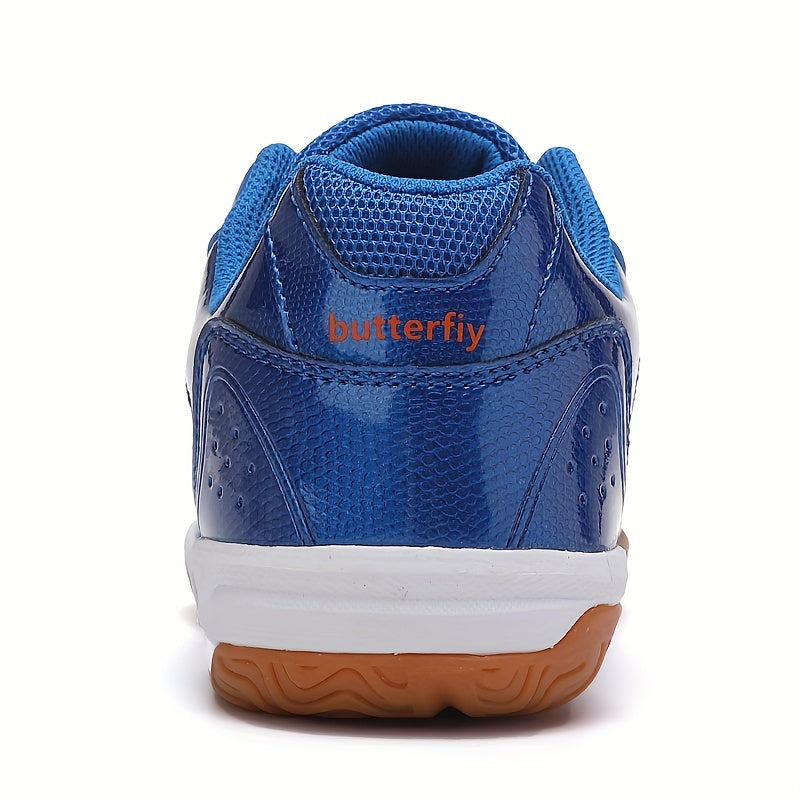 Blue and Orange Breathable Sports Shoes for Badminton and Table Tennis All-Season Lightweight Durable Sole