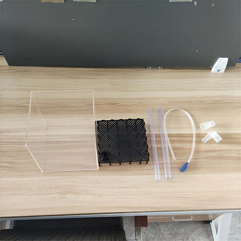 Akvarium uchun shaffof akril filtrlash tizimi, baliq va dengiz o'tlari yetishtirish uchun qum osti qutisi bilan