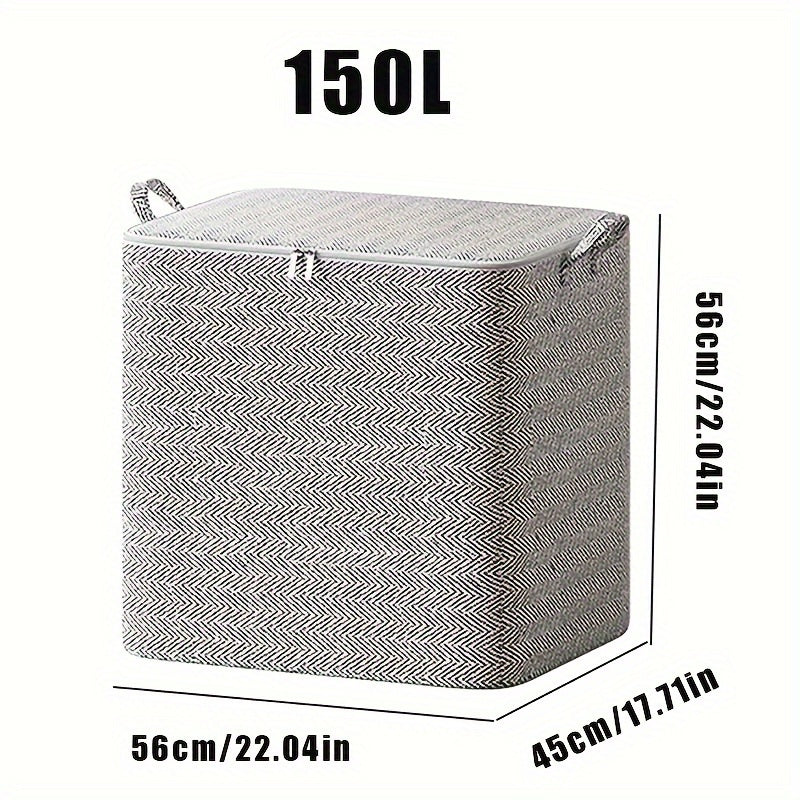 Fabric Storage Bags with Lids 4 Sizes for Clothes Bedding Toys Handles