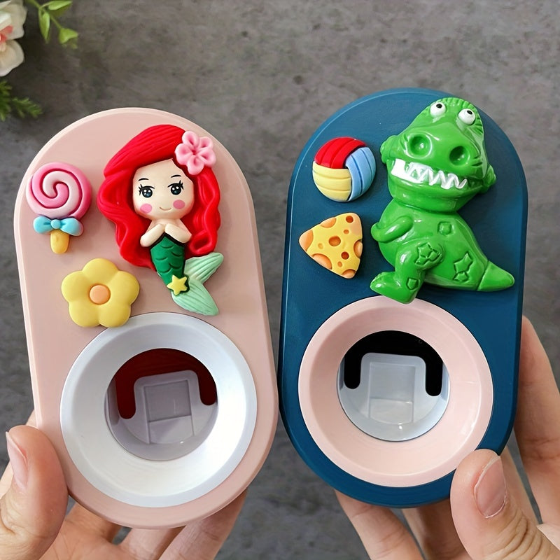 Dispensador de pasta de dientes de diseño de dinosaurio para pared para baño